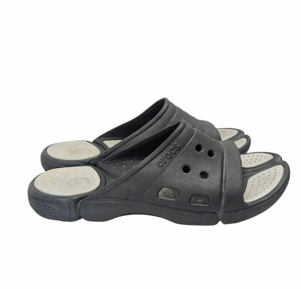 Crocs Prepair black & gray foam slide comfort sandals mens slip-ons 13
